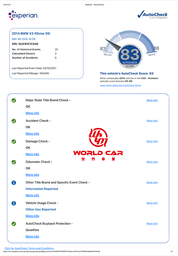 2021年代購BMW x3-35I外匯車分享，2014年BMW x3-35I二手車代購回台灣。