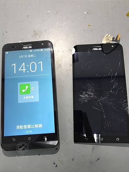Asus ZenFone 2 Laser 面板破裂 Asus ZenFone 2 Laser 面板破裂