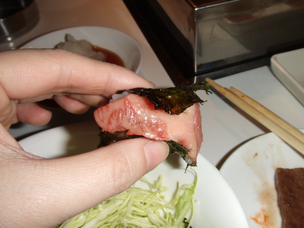 生牛肉握壽司