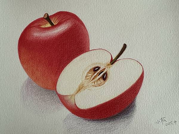 :: 色鉛筆。NO.14 蘋果