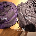 格紋圍巾(紫灰格) 售500元