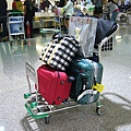 我們的行李塞滿了推車XD 不過很實用啊!!