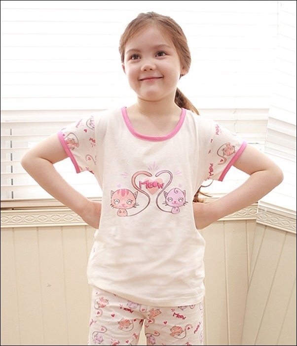 韓國withorganic有機棉春夏家居服_短袖愛心貓咪 韓國withorganic有機棉春夏家居服_短袖愛心貓咪