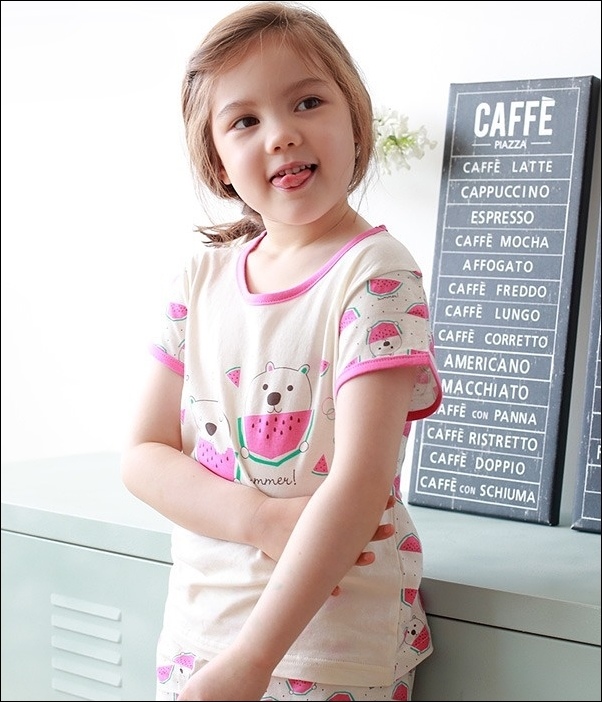 韓國withorganic有機棉春夏家居服_短袖熊熊愛西瓜 韓國withorganic有機棉春夏家居服_短袖熊熊愛西瓜