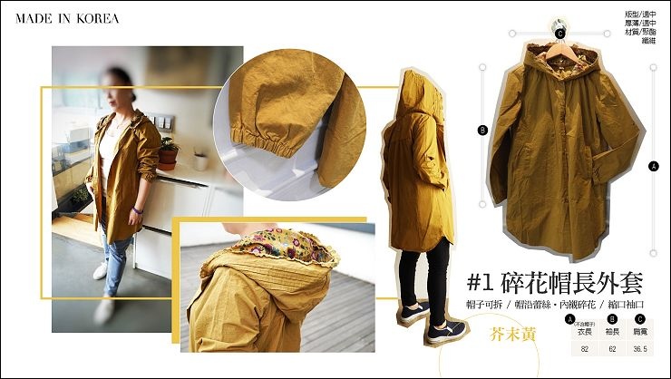 碎花帽長外套 碎花帽長外套