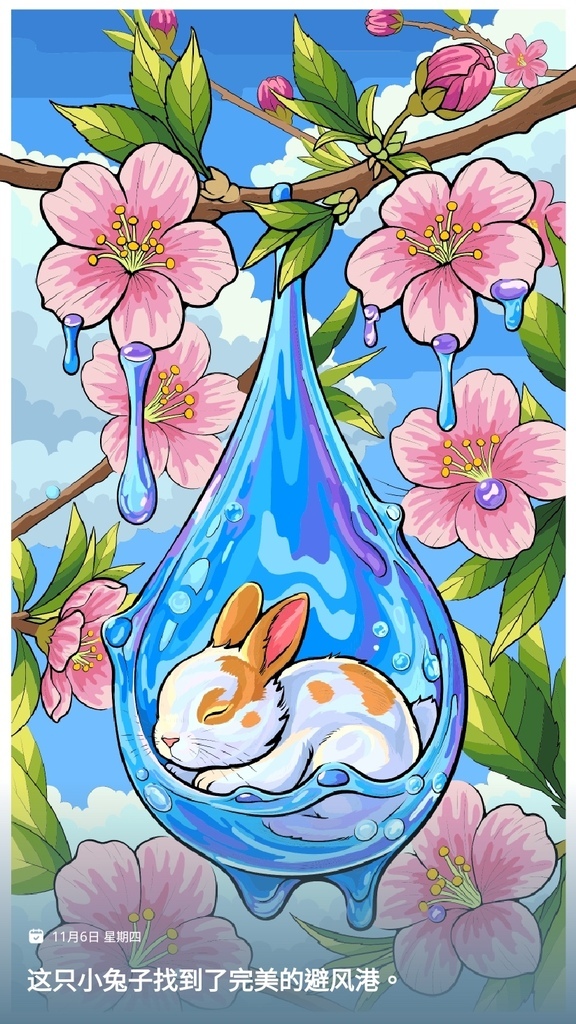 數字填色(Paint by Number),2025.11.06,這隻小兔子找到了完美的避風港