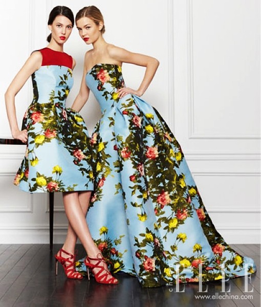 Carolina Herrera2013早秋系列的花朵礼服裙