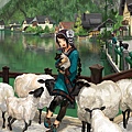 Sheep with a Girl