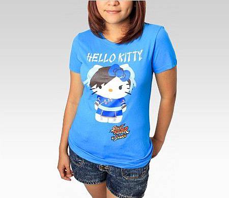 Hello Kitty Street Fighter Chun-Li T-Shirt-women