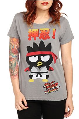 Hello Kitty Street Fighter-Badtz-Maru  Girls T-Shirt
