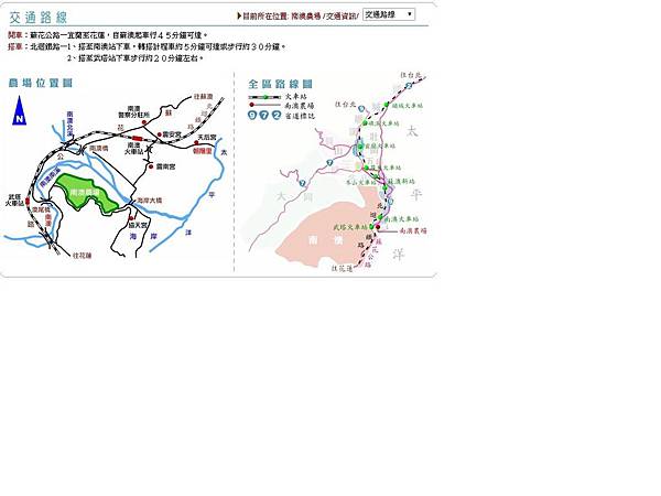 南澳農場交通路線圖