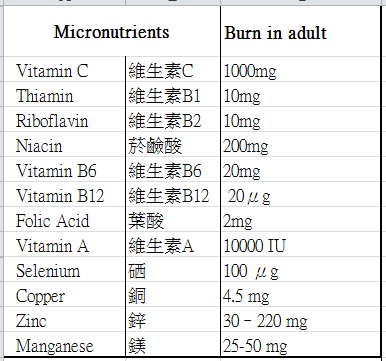 燒燙傷營養素