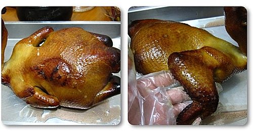 注:(第一次制作时,jane怕鸡油会阻碍熏制过程,所将铁架再以铝箔包裹好