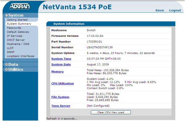 Adtran NetVanta 1534 和 EMC Legato Networker 流量測試