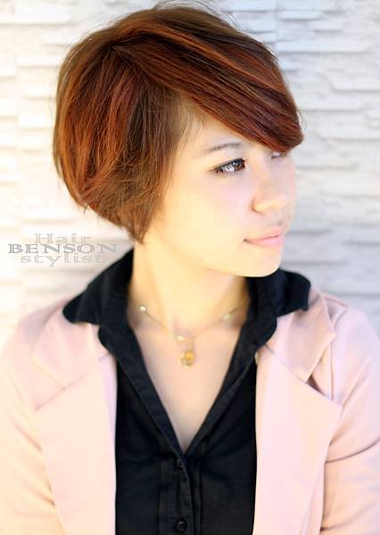 2013流行髮型~摩登瀏海粉嫩橘~西門町髮型設計BENSON