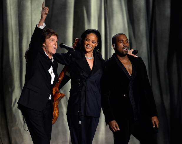 music-grammys-2015-rihanna-paul-mccartney-kanye-west