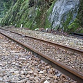 這就是充滿石子的鐵路,後來真的有火車經過耶