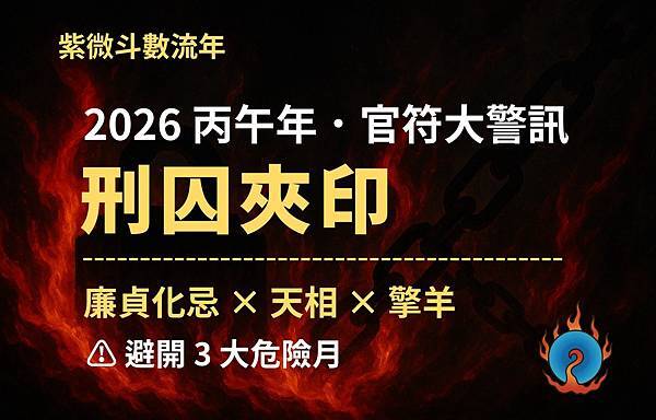 【基隆算命/紫微】2026刑囚夾印大爆發!廉貞化忌惹官司?權 【基隆算命/紫微】2026刑囚夾印大爆發!廉貞化忌惹官司?權