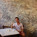 希臘小島咖啡館壁面畫