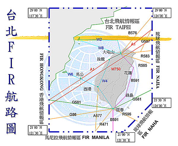 台北ＦＩＲ航路圖