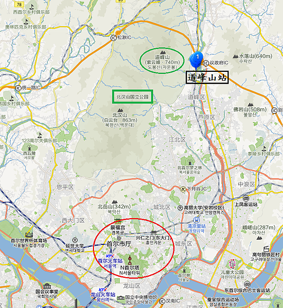 北漢山國立公園Map