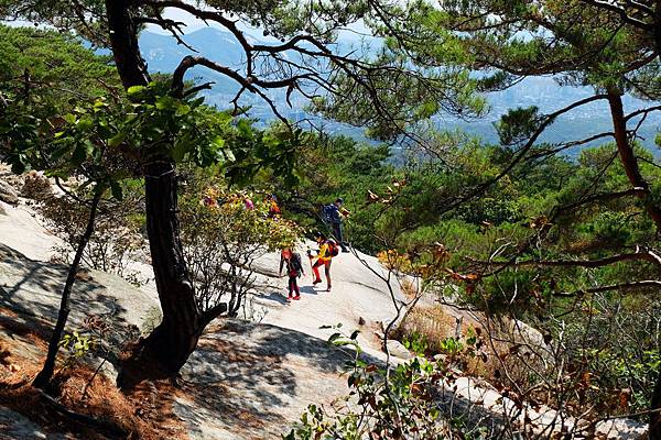 歇腳石坡的登山客