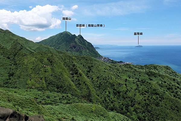 眺望雞籠山、雷霆峰、基隆嶼