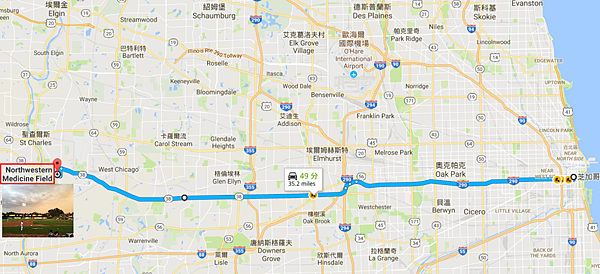 Chicago－Kane County 旅行Map