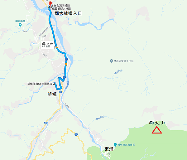 旅行Map「望鄉－郡大林道入口」