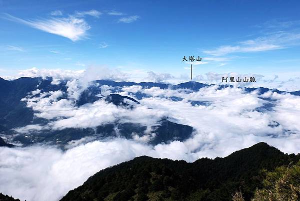 眺望阿里山山脈雲海