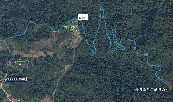 達茂林前往北得拉曼步道登山口Map