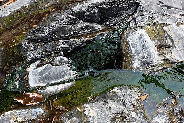 石縫中溫泉水潺潺流出