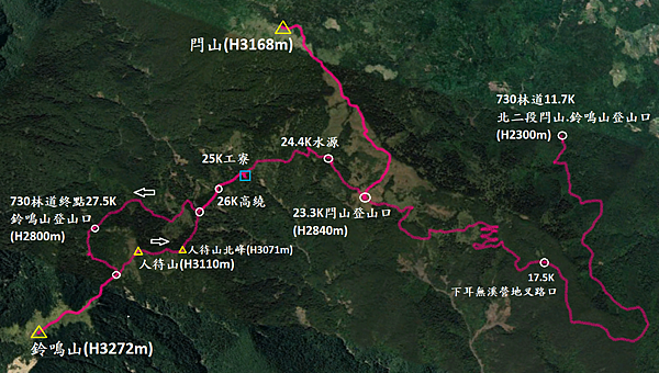 閂山鈴鳴大Ｙ路線GPS地圖