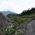 仰望往復興堰塞湖道路極陡