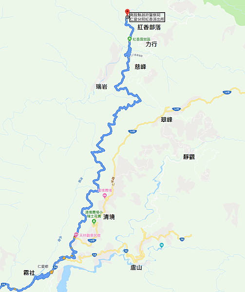 力行產業道路至紅香部落Map