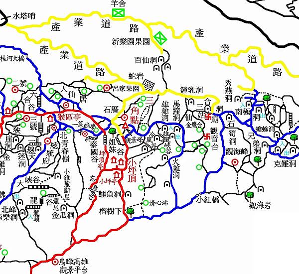 柴山神圖－克難洞、蛇岩、小坪頂一帶
