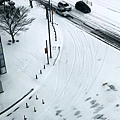 韓國街道下雪了