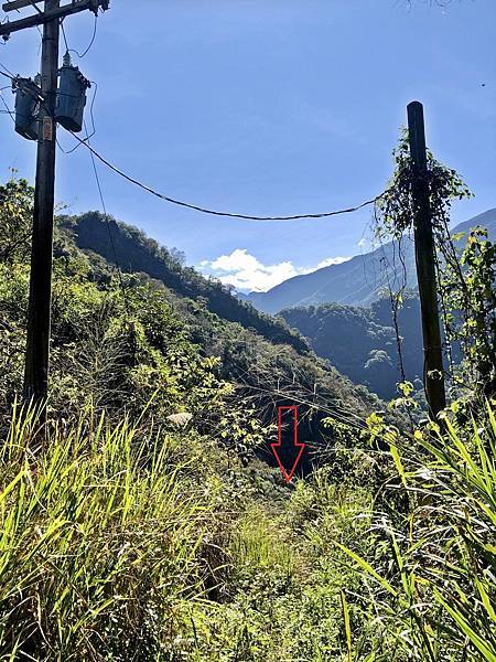 「雙電線杆」開始陡下山徑