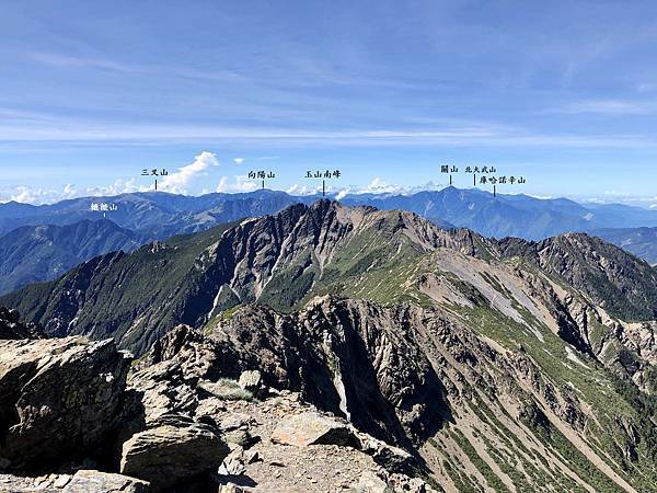 玉山主峰往南眺望風景