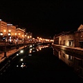 小樽運河夜景，美