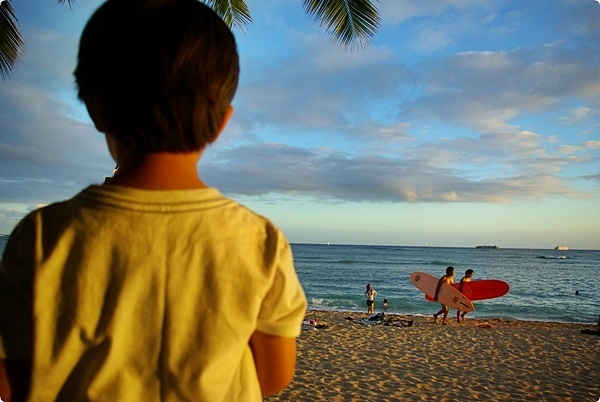 夕陽下的waikiki