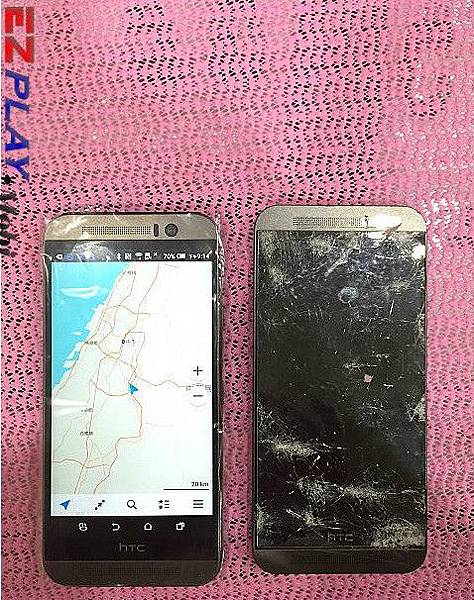 hTC M9摔車遭輾破裂維修