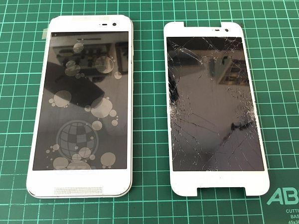 HTC 蝴蝶2面板破裂嚴重