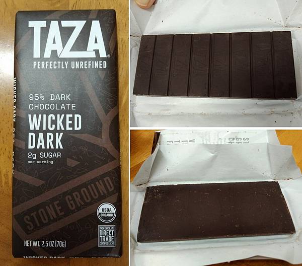 美國TAZA有機石磨CACAO 95%黑巧克力片裝1.jpg