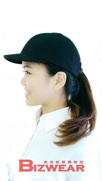 短鴨舌透氣備則面帽-黑色