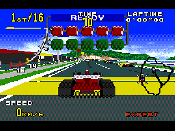 F(VR2 為一般的車後視點。大部分的賽車遊戲都是使用這個視點。)