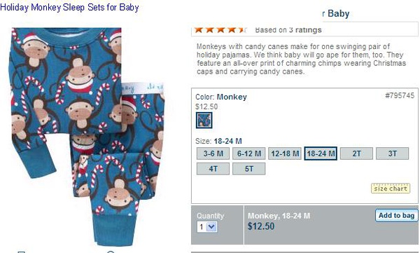 Holiday Monkey Sleep Sets for Baby.JPG