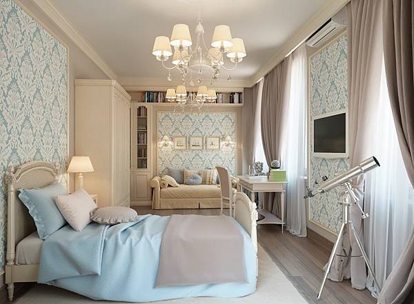 Blue-Cream-traditional-bedroom