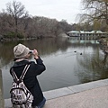 The moment of shooting. Rainy in Central Park.