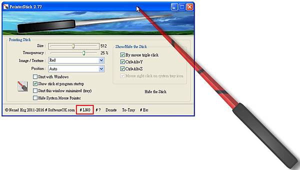 PointerStick v.2.77 免安裝中文版 - 把滑鼠游標變成指揮棒！-02